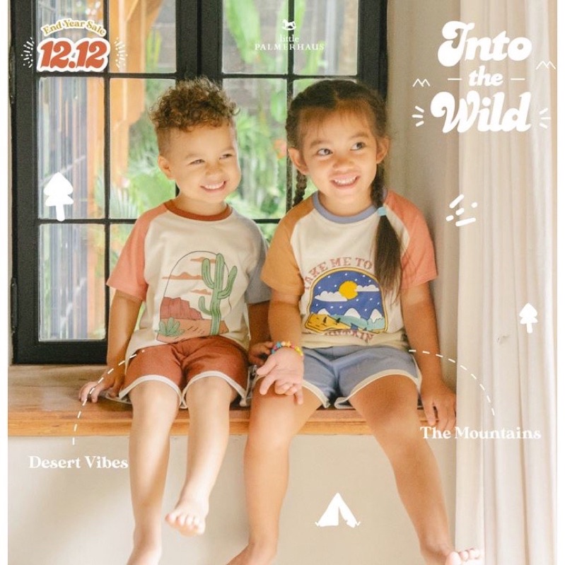 Little Palmerhaus INTO THE WILD / Setelan MOTIF Baju Tangan &amp; Kaki Pendek