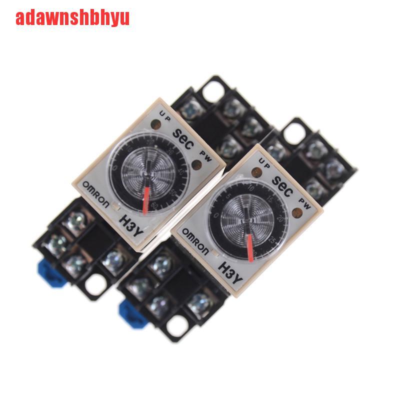 Relay Timer Delay Daya 220v H3Y-2 0-30s / 60s Dpdt &amp; Base