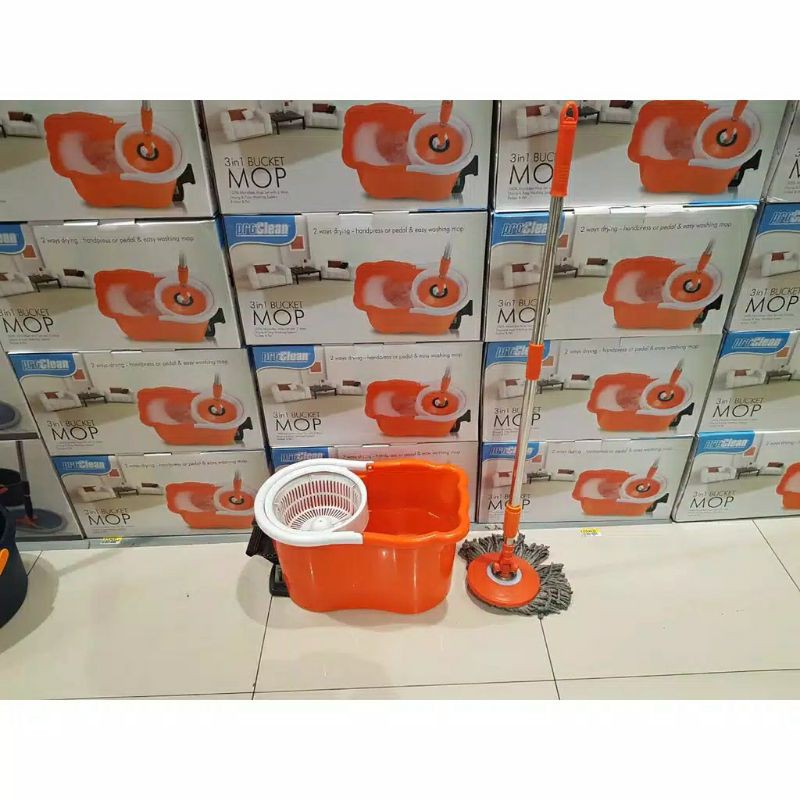 PRO CLEAN - SET ALAT PEL PUTAR / PROCLEAN 3 IN 1 BUCKET MOP SPIN