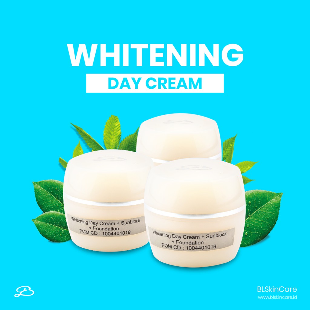 BL Skincare 3 in 1 cream Whitening Day Cream  60 gr BPOM Sunblock Foundation Pembersih Wajah