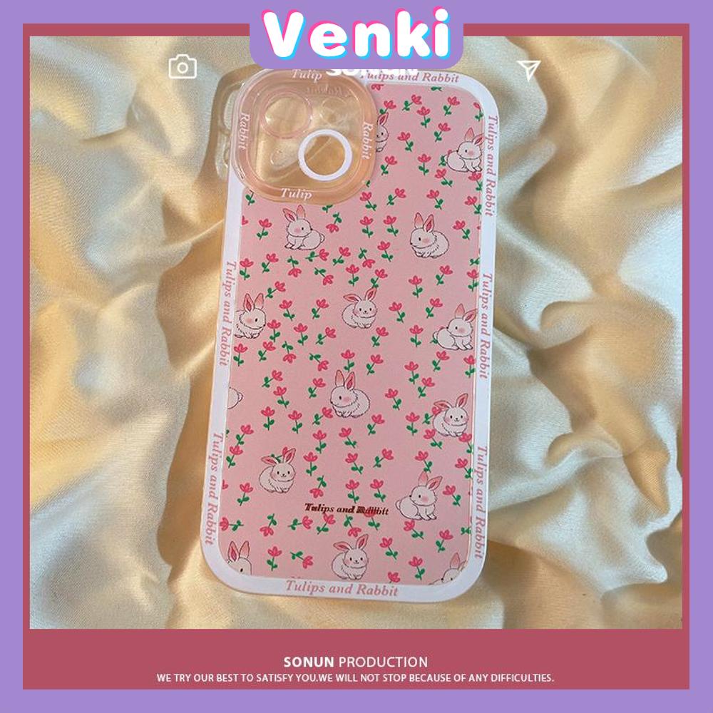 iPhone Case Silicone Soft Case Clear Case Square Edge Shockproof Protection Camera Pink Flowers Cute Compatible For iPhone 11 iPhone 13 Pro Max iPhone 12 Pro Max iPhone 7 Plus xr