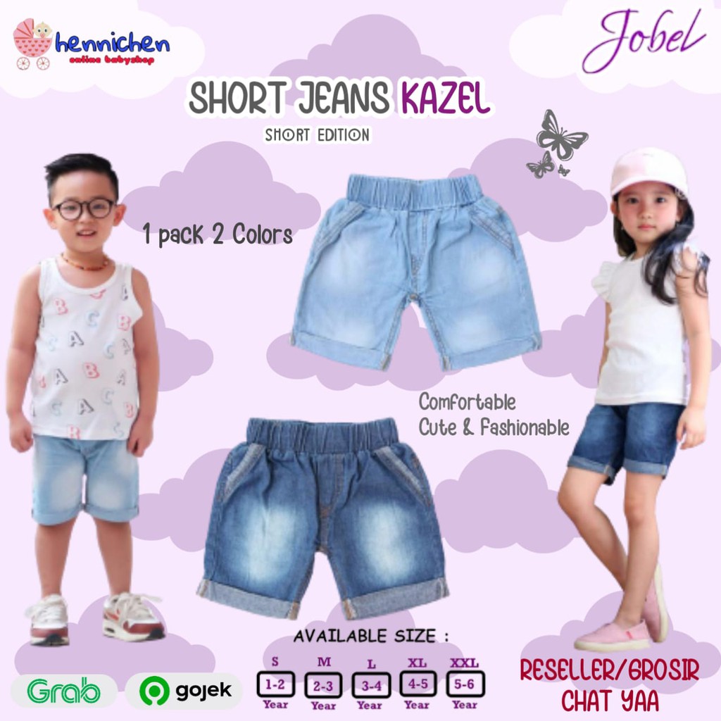 2 pcs Jobel Short JEANS EDITION 0-6 Tahun By Kazel  SNI