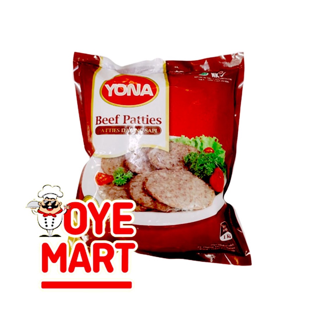 BEEF PATTIES YONA 500GR ISI 10 BURGER DAGING SAPI