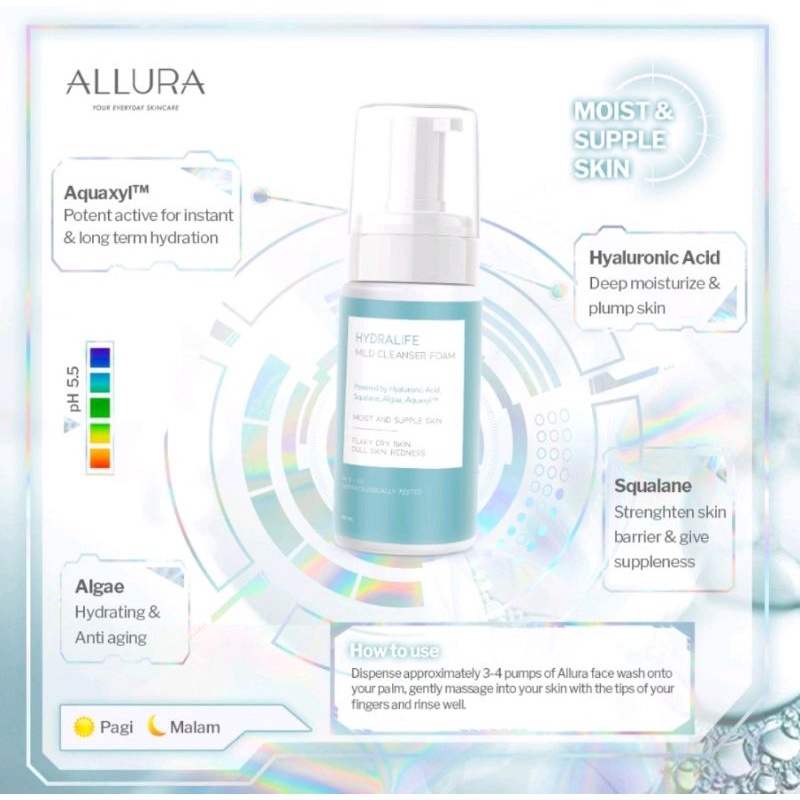 ALLURA Oil Control | Glowing Bright | Hydralife | Acne Buster Mild Cleanser Foam