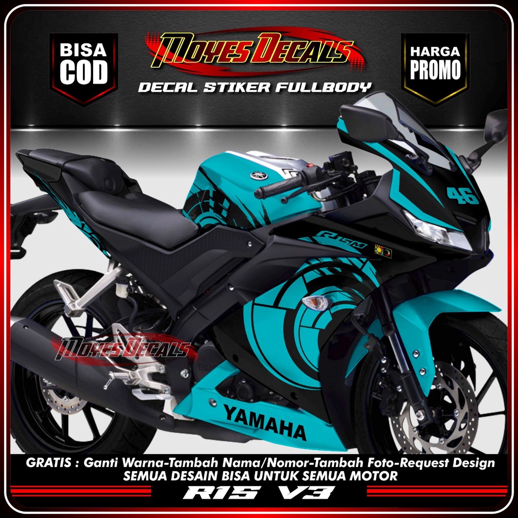 Decal Variasi R15 V3 Stiker Motor R15 V3 Decal Stiker Yamaha R15 V3 Full body