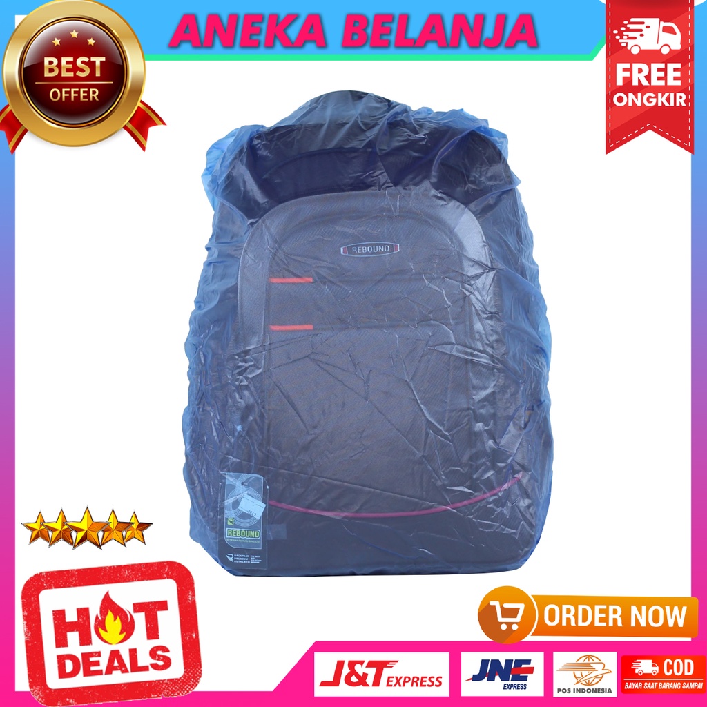 Tas Ransel Pria Rebound Coklat List Merah Harga Ekonomis Berkualitas Multifungsi Free Raincover Backpack Sekolah Cowok Free Slot Laptop Bahan Awet Tebal  Terlaris Termurah