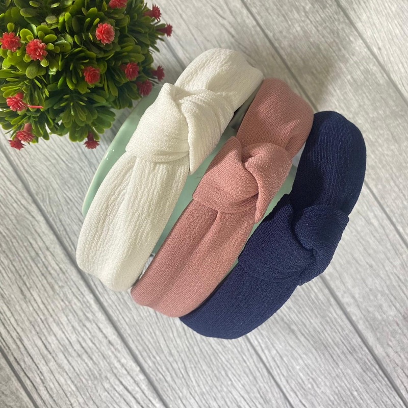 Bando Korea Bandana Wanita Murah Model Polos Bando Simpul Aksesoris Rambut Wanita Import