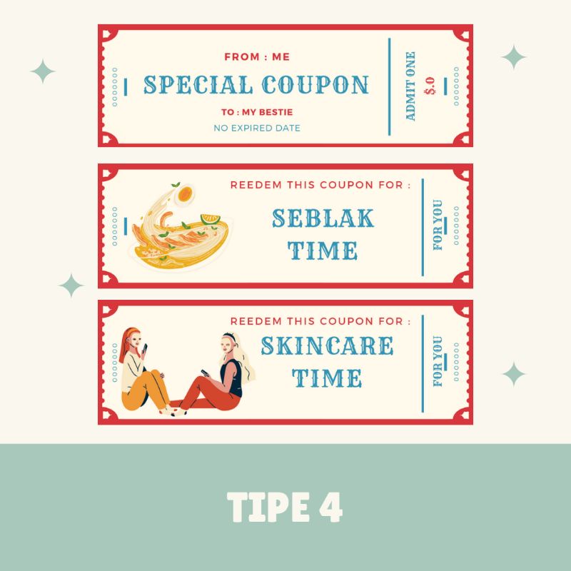 [Love Coupons] Love Coupon Kupon Kado Hadiah Birthday Anniversary