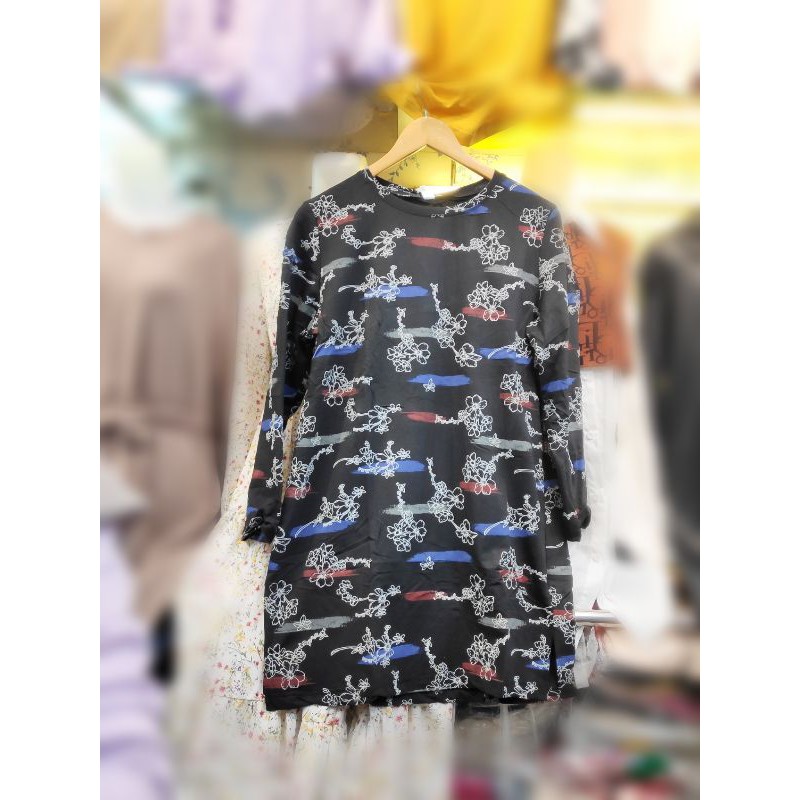 TUNIK KAOS REMAJA WANITA MOTIF BUNGA BERCAK IMPORT