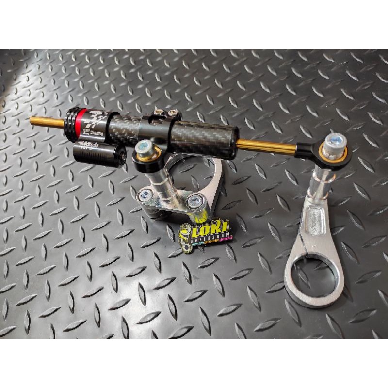 Stabilizer Stabiliser Steering Damper Matris Carbon Silver Panjang Pendek Ninja R RR Rxking