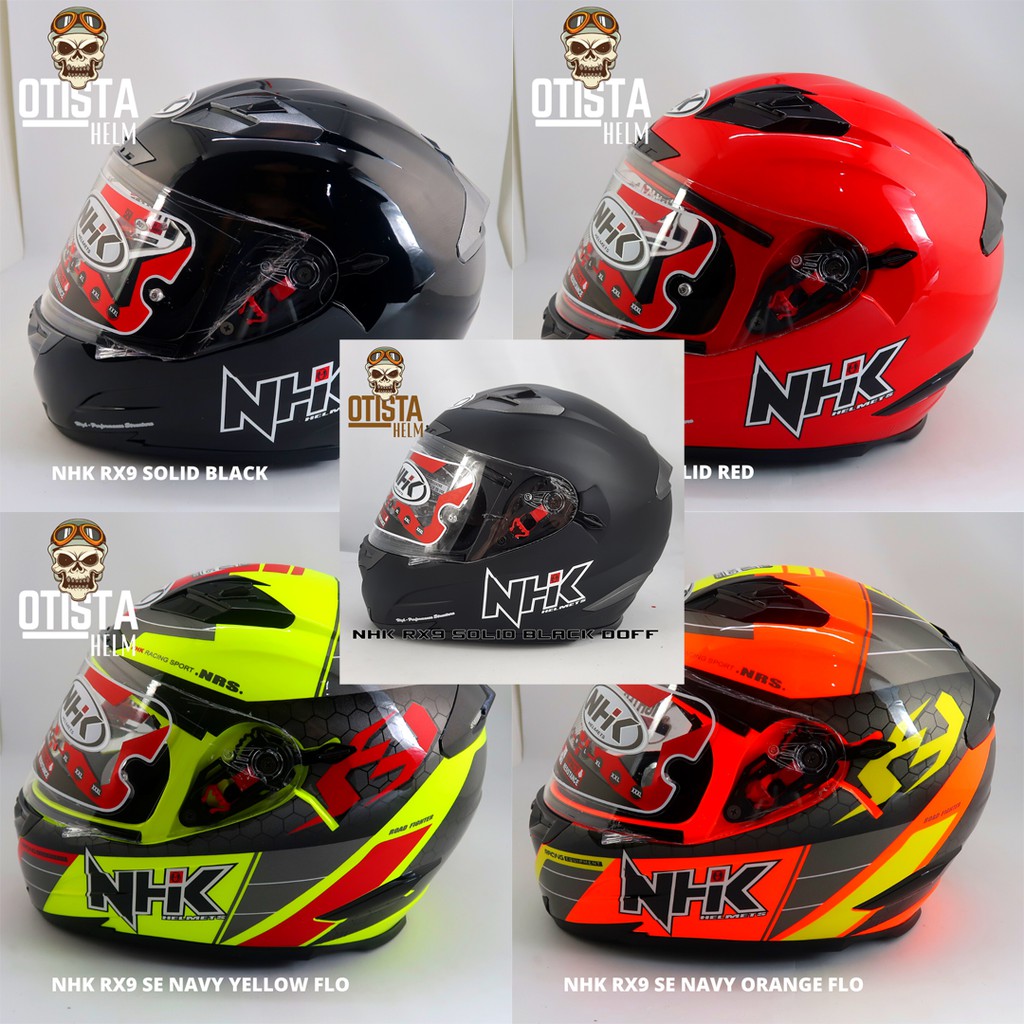 Helm Full Face NHK RX9 Special Edition SE Navy Yellow - SE Orange flo - Solid Black - Solid Red Glos