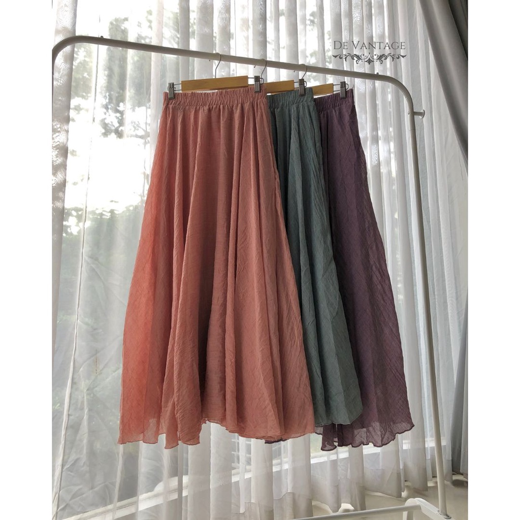 Rok Katun Polos / Rok Pastel / Maxi Cotton Skirt