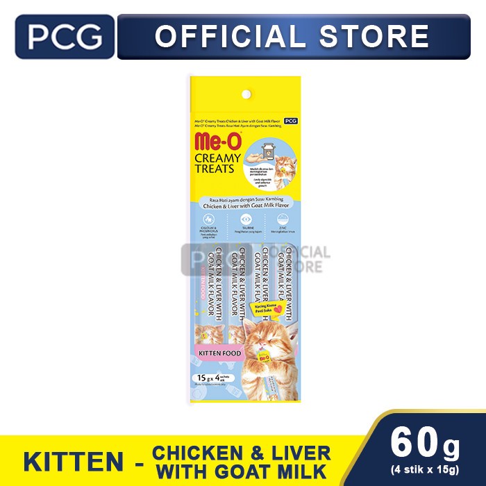 Me-O Creamy Treats Kitten Chicken and Liver with Goat Milk 60 g