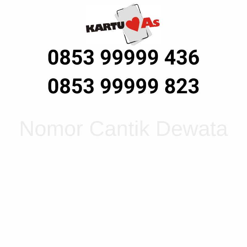 Nomor Cantik Kartu AS Perdana Telkomsel Nomer Cantik Seri Panca 99999