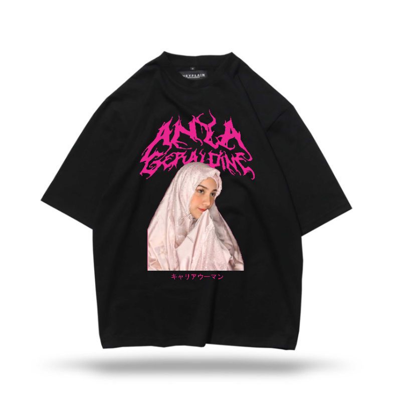 T-SHIRT ANYA GERALDINE RAP TEE KAOS ANAK DAN DEWASA KAOS OVERSIZE VINTAGE BAJU BOOTLEG HITAM PUTIH F