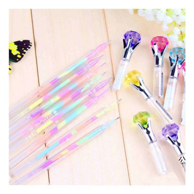 

DIAMOND GEL PEN (SOLD PER PCS). Bolpen Gel berubah warna. Harga per pcs