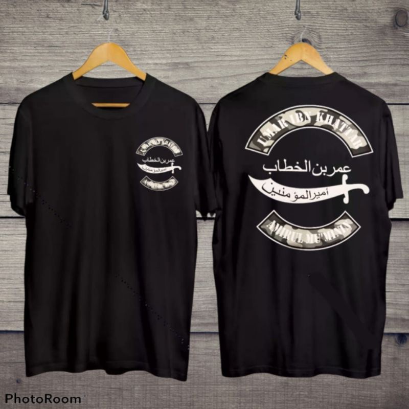 BAJU KAOS DISTRO/T-SHIRT KAOS PRIA KAOS ISLAMI  KAOS DAKWAH KAOS SAHABAT NABI NEW KHALID BIN WALID-UMAR LOGO