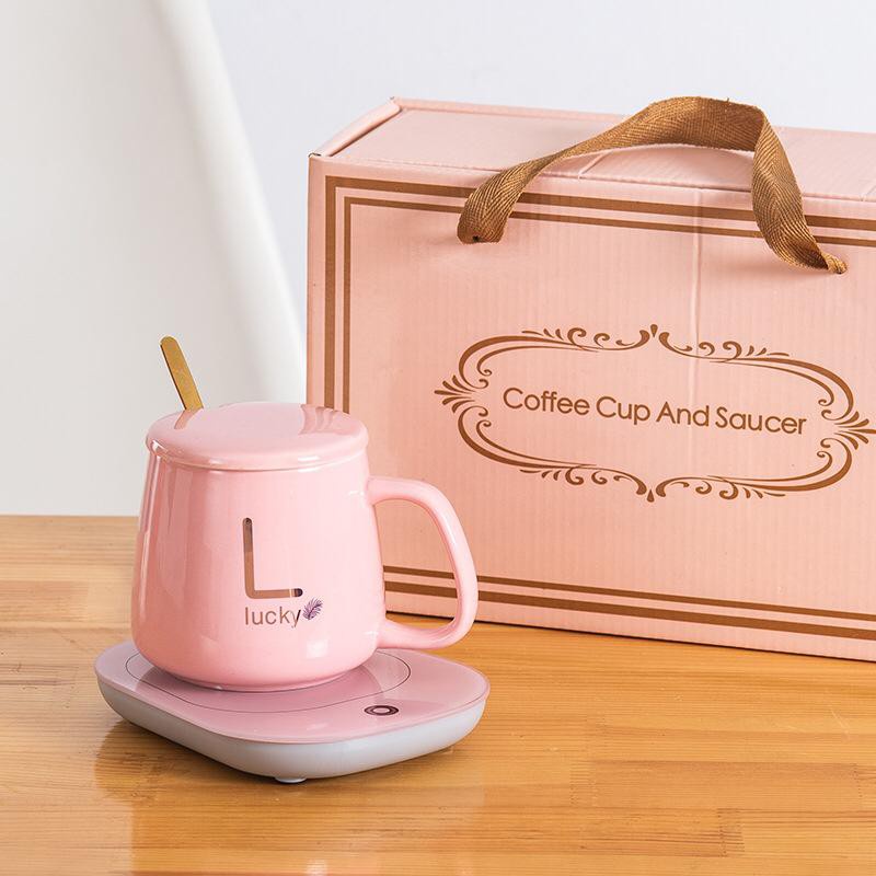 Mug Cangkir Elektrik Set Keramik Pemanas 55 Derajat Penghangat Kopi Teh Cup Coffee Warmer