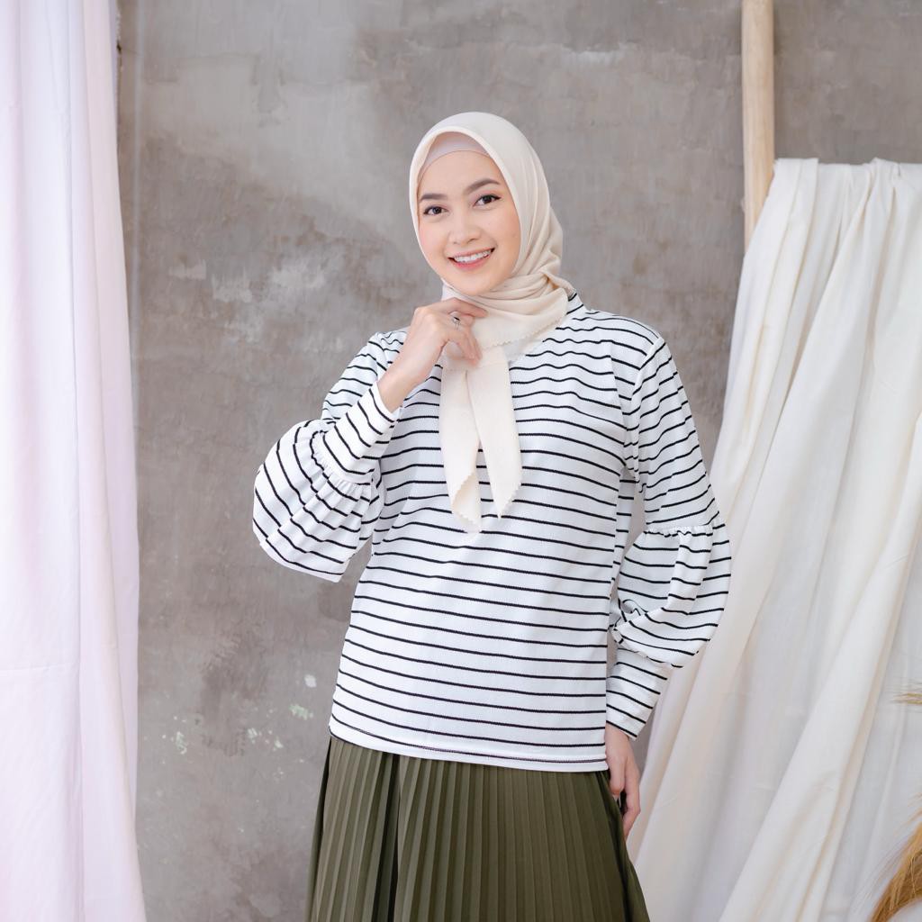 BALLON STRIPE BLOUSE - atasan murah / blouse murah / atasan wanita / blouse wanita / atasan cantik