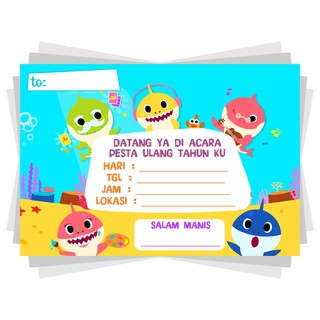 Undangan Ulang Tahun Anak Polos Baby Hiu Shark | Shopee Indonesia