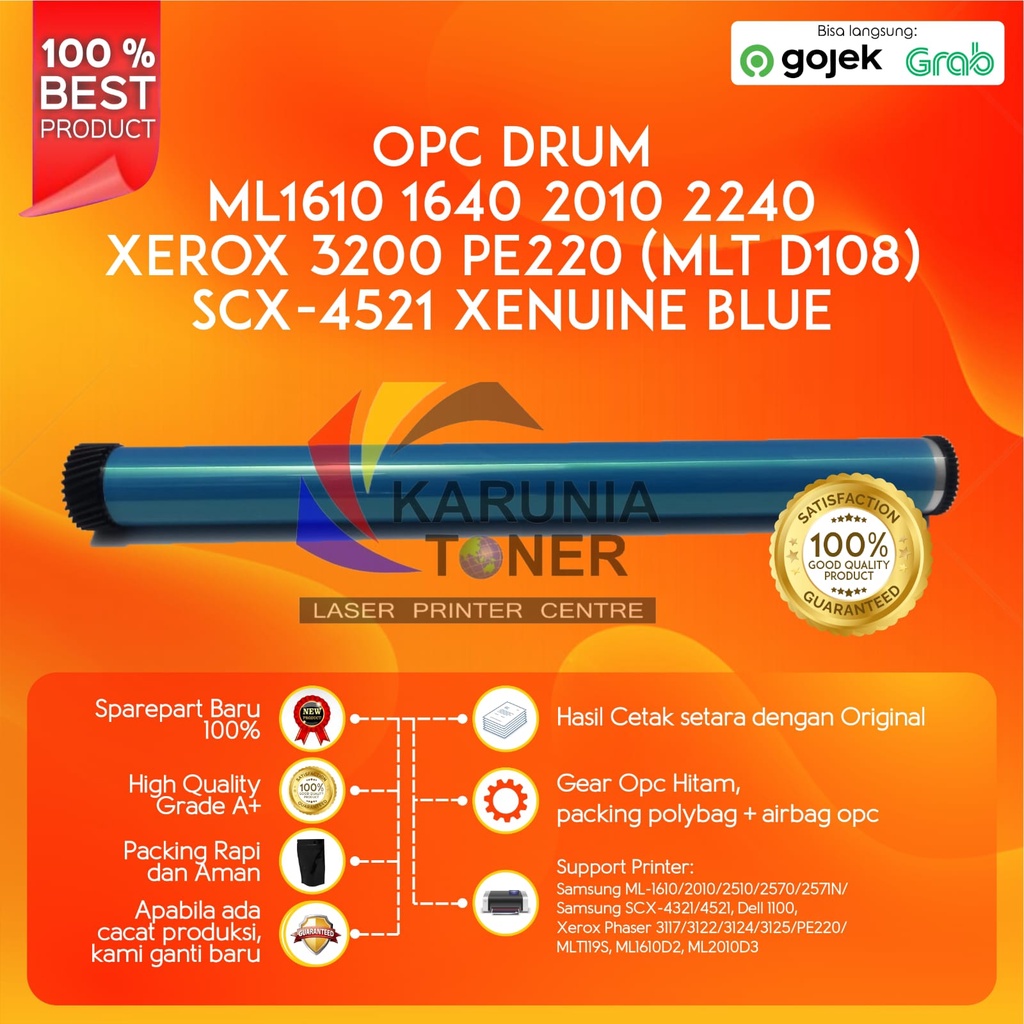 OPC DRUM XENUINE BLUE ML1610 1640 2010 2240 3200 PE220 MLT D108 SCX 4521