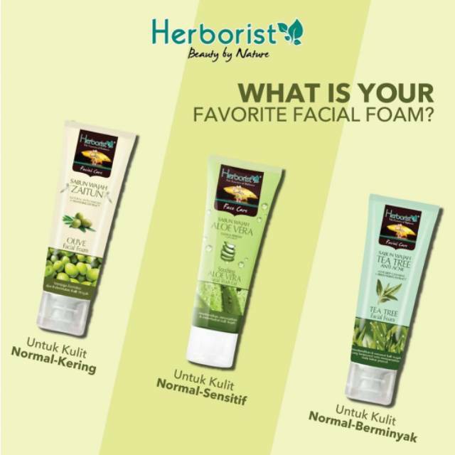 ★ BB ★ HERBORIST Facial Wash 80gr | HERBORIS Sabun Wajah 80gr | TEA TREE | ZAITUN | ALOE VERA