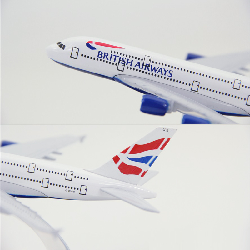 Pesawat Terbang Airbus 380 Model Malaysia British Prancis Thailand Philippine A380 DieCast Metal Alloy 16CM