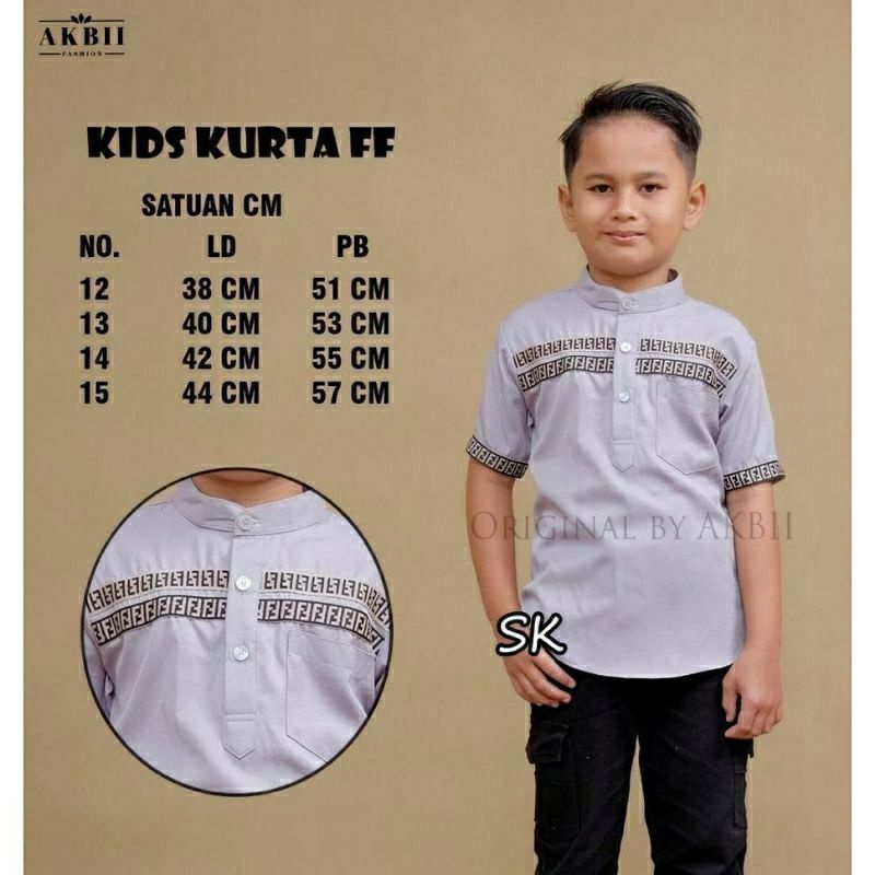 Baju Koko Kids Anak Kurta Ff Baju Atasan Muslim Anak Bahan Toyobo Usia 1-10 Tahun