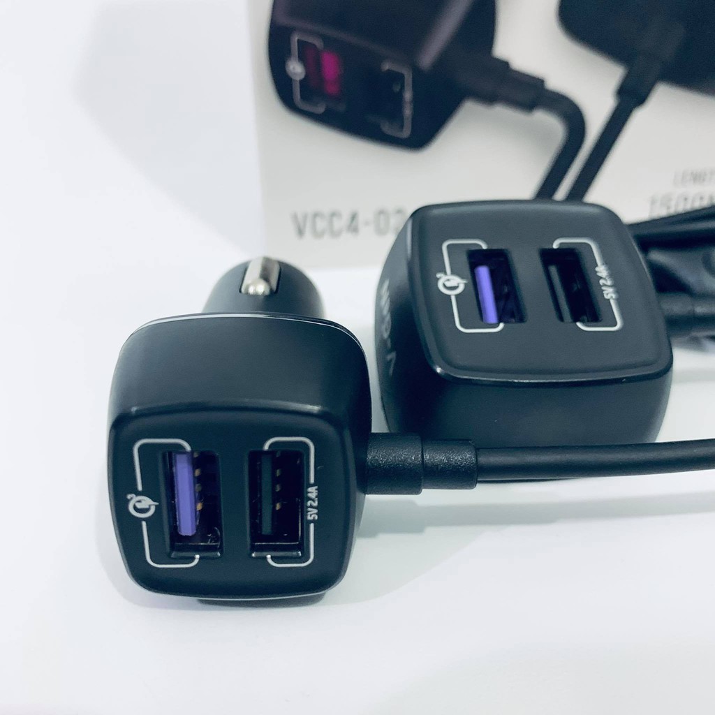 Car Charger V-GeN VCC4-02 Fast Charging QC3.0 4 USB Port VGEN