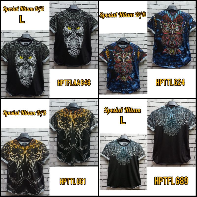 Baju Kaos Printing 3D Bangkok Thailand Spesial Hitam Bird Burung Fullprint Import Marcelo HPTTL