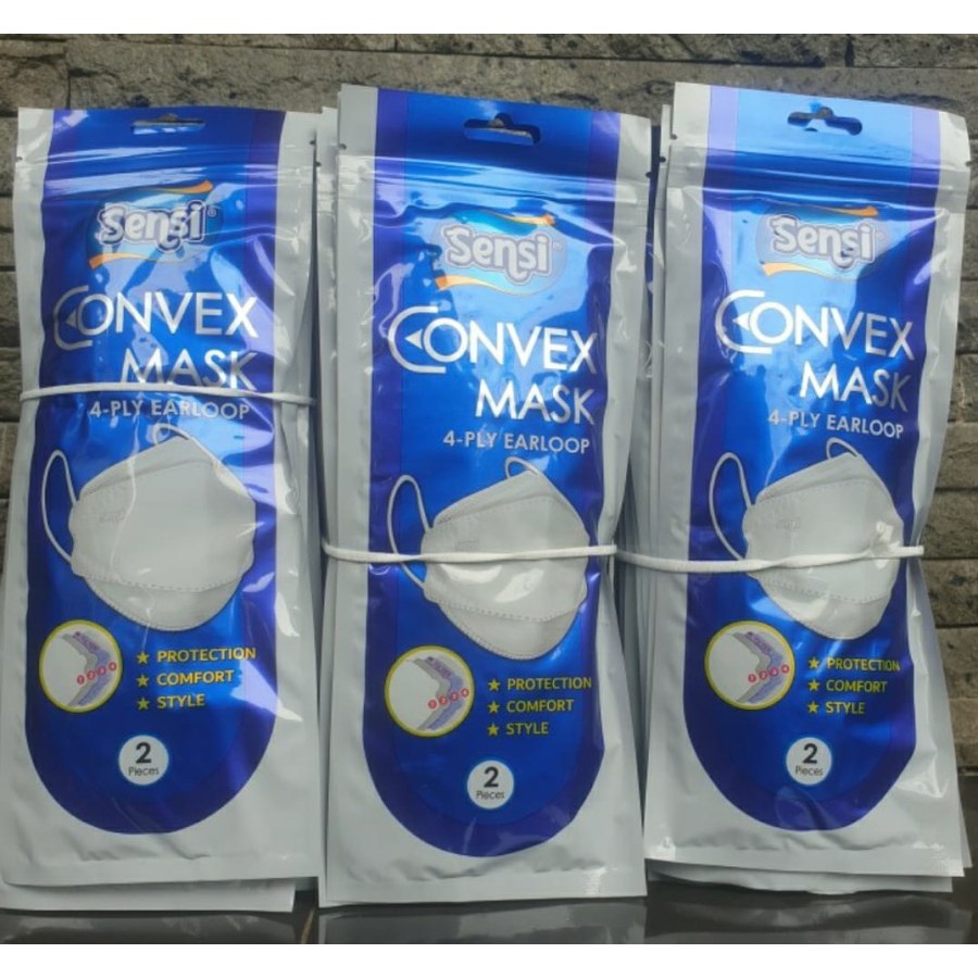 timepubs MASKER SENSI CONVEX MASK EARLOOP 4PLY KEMASAN SACHET ISI 2 PCS