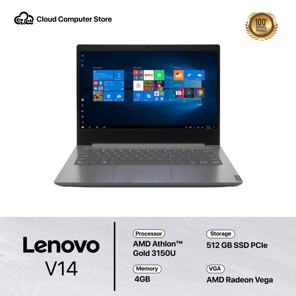 Laptop Lenovo V14 AMD Athlon Gold-VGA Radeon-RAM 4 GB-SSD 512 GB-W10