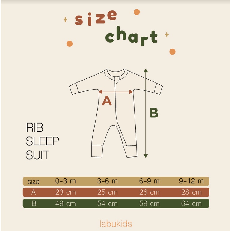 Labu Kids - Rib Sleepsuit Zipper | Baju Tidur Bayi Piyama Anak Bayi Rib Sleepsuit Jumpsuit Piyama  Long Sleeve Lengan Panjang