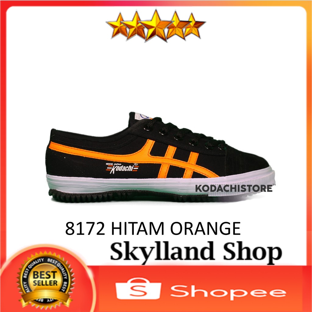 Kodachi 8172 HItam Orange  - 8172 HO - sepatu kodachi