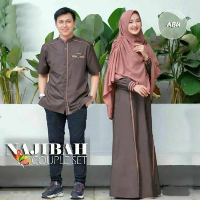 CP NAJIBAH, COUPLE PASANGAN, MOSCREPE PREMIUM, GAMIS HIJAB MUSLIM, MAXY DRESS