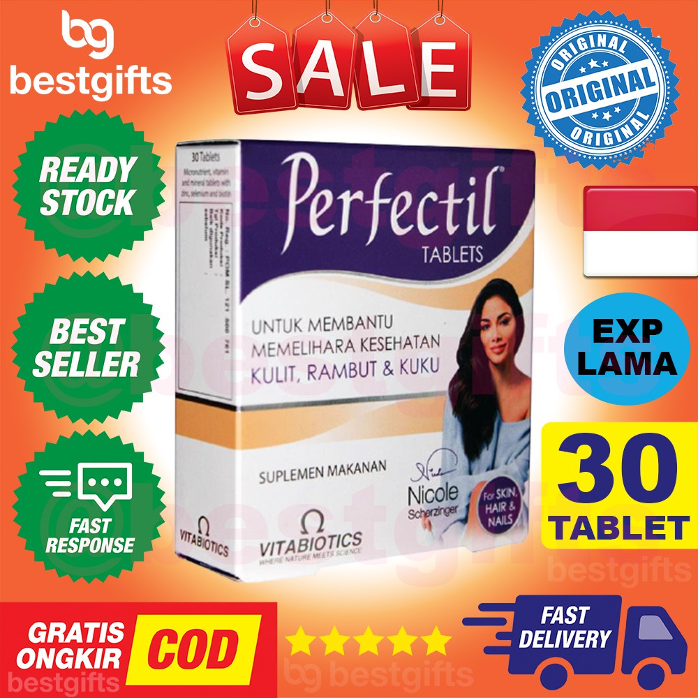 VITABIOTICS PERFECTIL VITAMIN MEMELIHARA KESEHATAN KULIT FLEK RAMBUT KUKU SKIN HAIR NAILS 30 TABLET