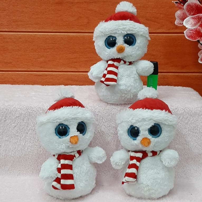 Boneka Natal Snowman Ty 20cm Boneka Salju Marry Christmas import kado souvenir merchandice