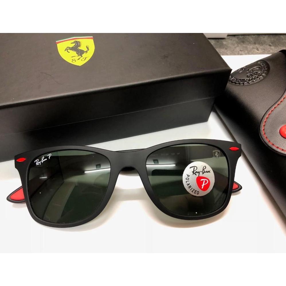 Kacamata Rayban Ray-ban Ferrari RB4195 Black Matte Polarized Original/kacamata photocromic/kacamata hitam/kacamata anti radiasi/kacamata minus/kacamata fashion/kacamata pria/kacamata