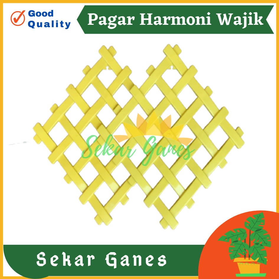 Pagar Wajik Harmoni Kuning Ornamen Bunga Vas Wajik Pagar, Jaring Rambatan Plastik Ukuran Kecil Sedang Besar untuk Bunga Hias Artificial Hiasan Ruang Tamu Dinding Home Grosir Murah Wajik Putih / Breket/ Tatakan/ Pagar Plastik/ Bunga Plastik/ Rumput Plastik