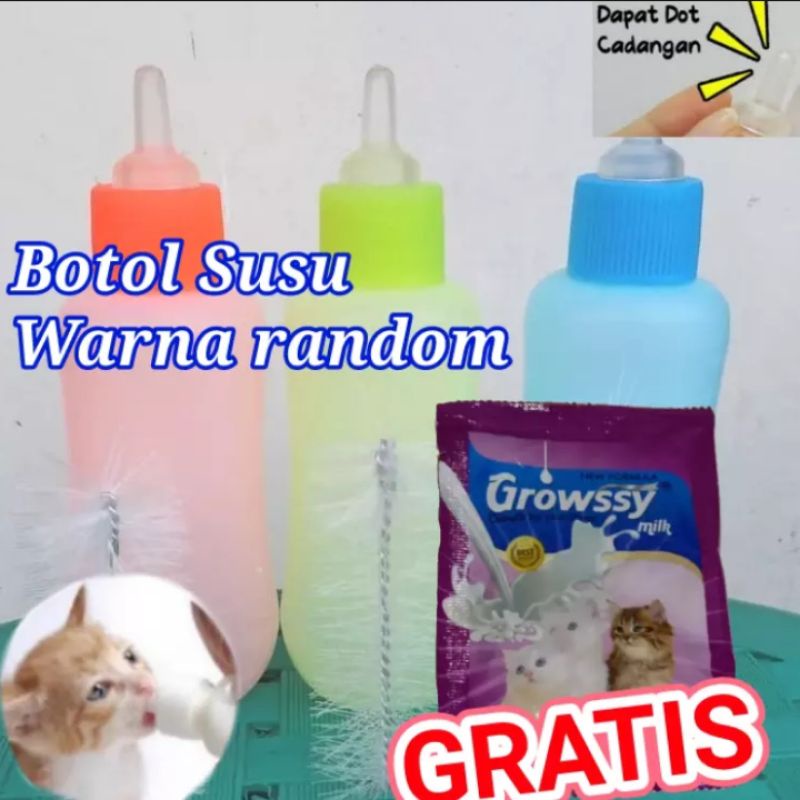 Botol Dot Susu Bayi Kucing GRATIS Susu Growssy 1pcs susu untuk anak kucing