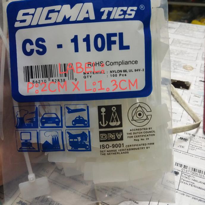 

sigma ties label CS-110FL/kabel ties label 110 sigma