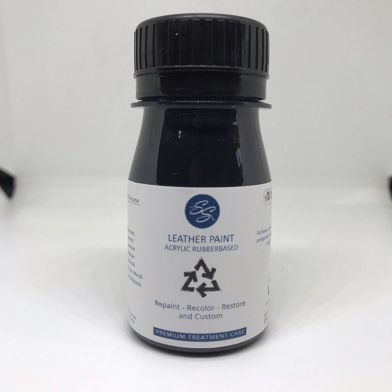 Cat Sepatu Kulit SS Leather Paint - Acrylic Rubber Cat Midsole, Rubber, Boost - Cat Tas Jaket Kulit-Black