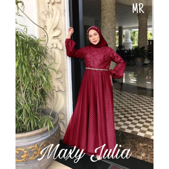 MAXY PEARL JULIA MUTIARA, TILE DOT, BRUKAT PREMIUM, GAMIS, MUSLIM