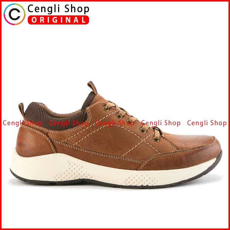 SEPATU SNEAKER JIM JOKER PRIA ORIGINAL CASUAL KULIT ASLI COKLAT JJ05