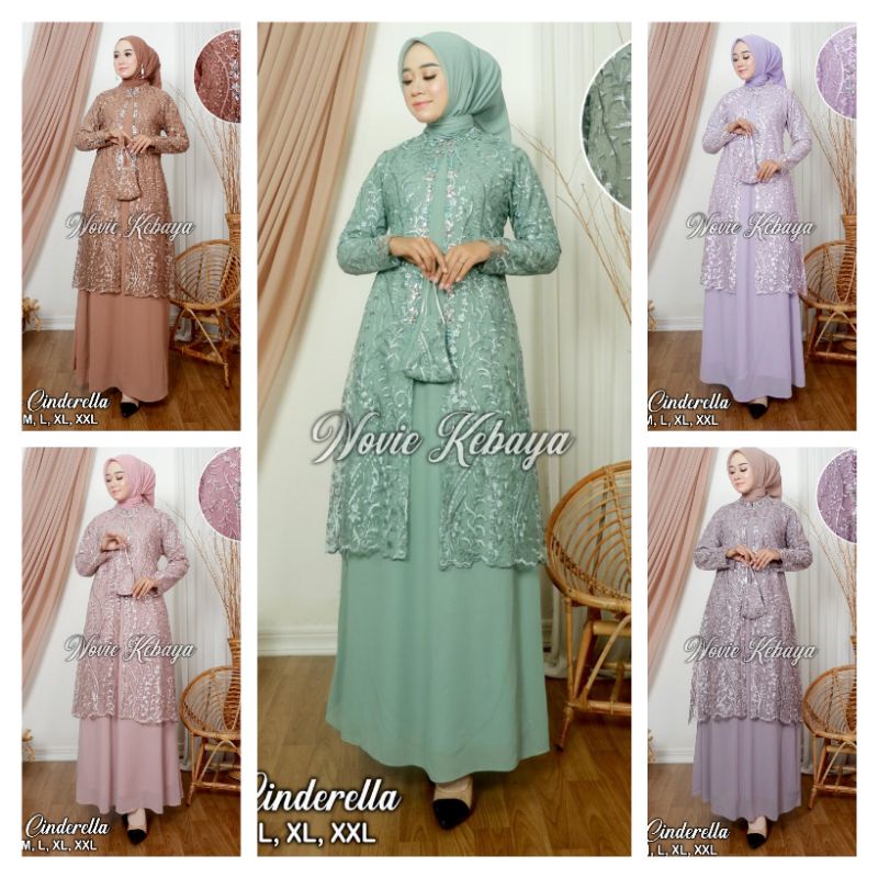 Real pict gamis modern Cinderella Novie / gamis rompi / gamis blezer / gamis tiktok / gamis viral / 