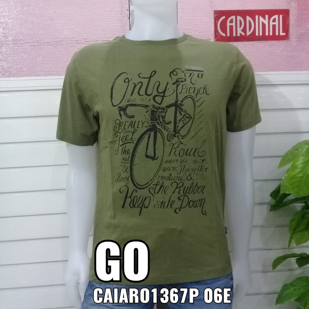 gof KJS CARDINAL JEANS KAOS Cowok Pakaian Pria Reguler Slimit Lengan Pendek Santai