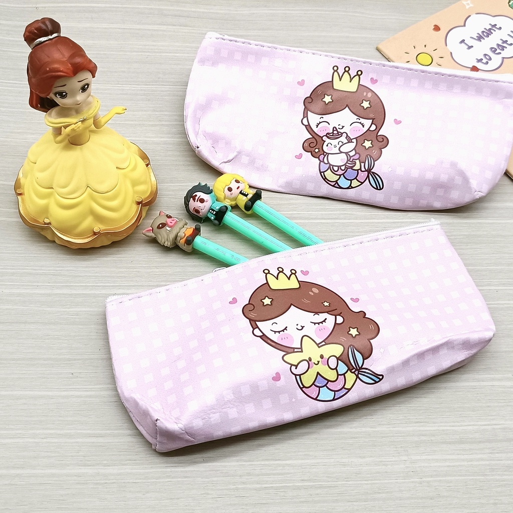 COD KOTAK PENSIL MOTIF LUCU UNIK / TEMPAT PENSIL / KOTAK PULPEN / TEMPAT ALAT TULIS PGS-MERMAID