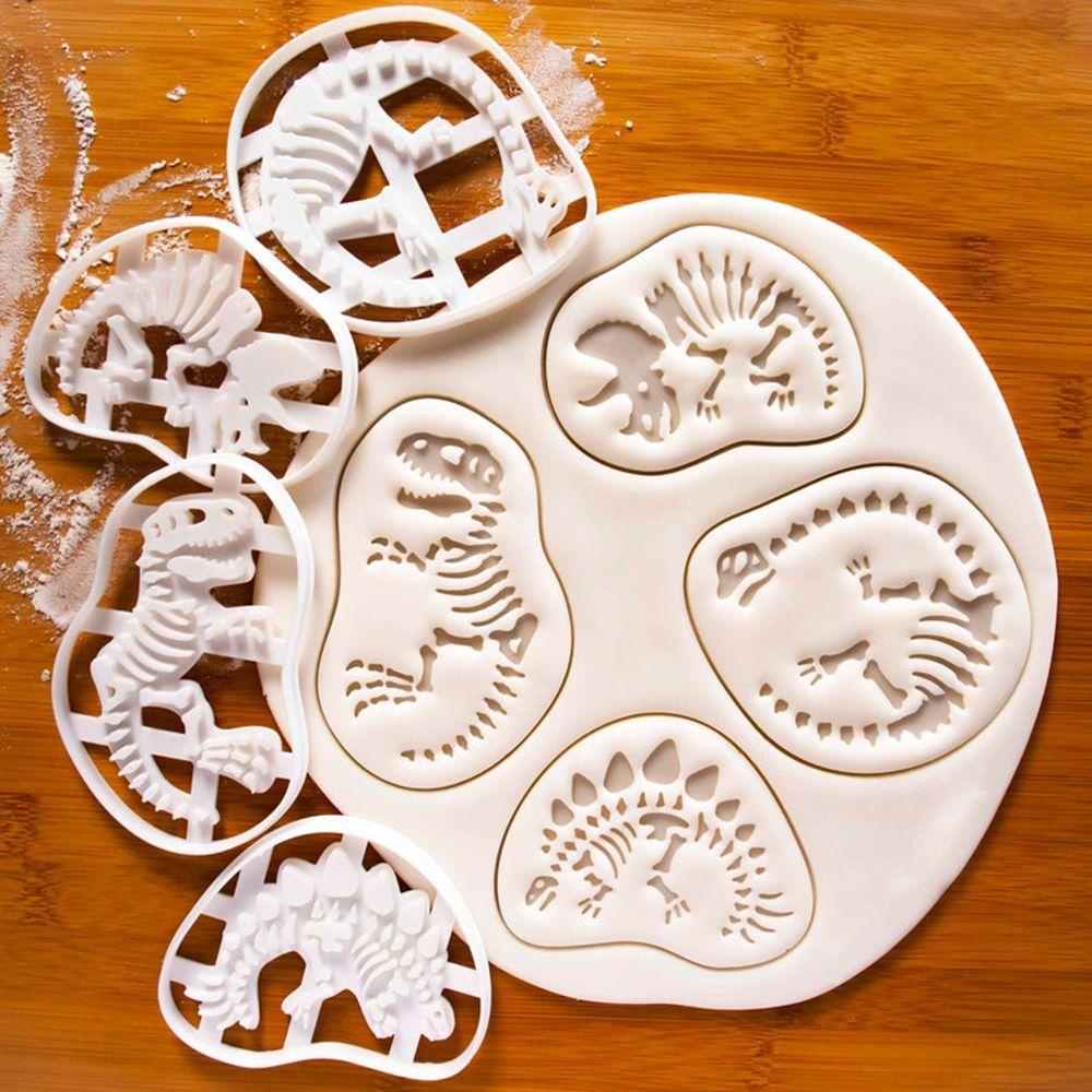 Top 4pcs Tengkorak Dinosaurus Pastry Dekorasi Cookie Cutter Alat Kue Cetakan Biskuit