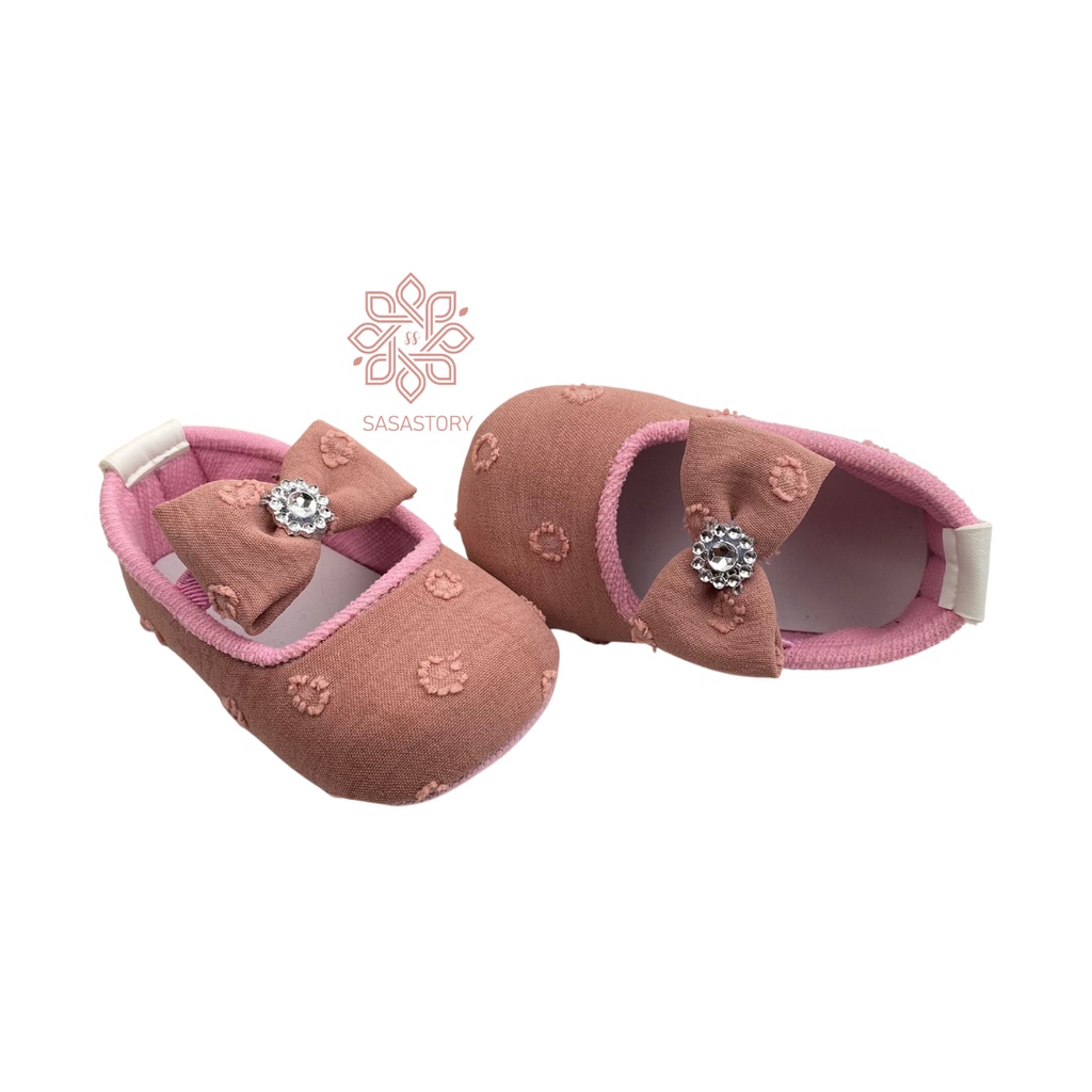 SEPATU BAYI BABY PREWALKER PITA POLKA ANAK PEREMPUAN 0-12 BULAN FP24