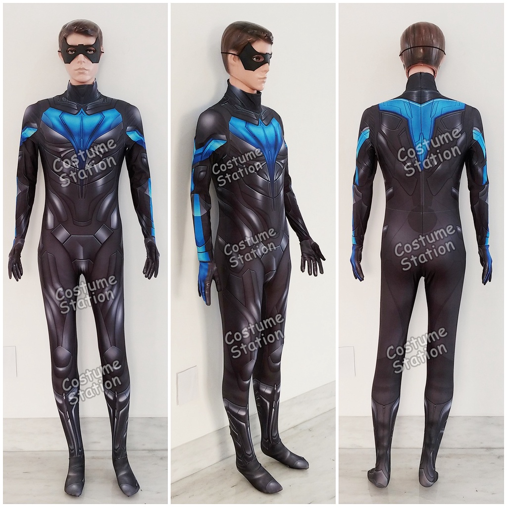 Kostum Nightwing / Costume Batman Sidekick Justice League pria dewasa